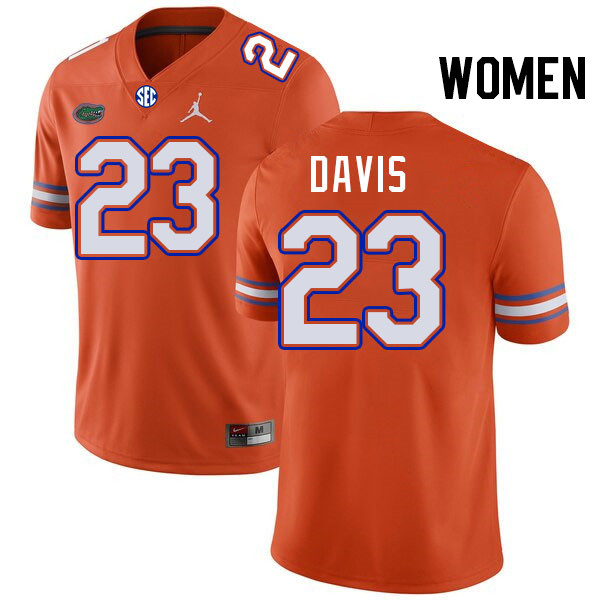 Women #23 Josiah Davis Florida Gators College Football Jerseys Stitched-Orange